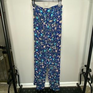 Xhilaration Wide Leg Floral Flowy Pants with Tie